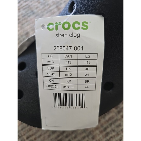 Crocs Siren Mens Sz 13 Black Platform Chunky cosplay, lesiure, medical, comfort - Picture 9 of 9